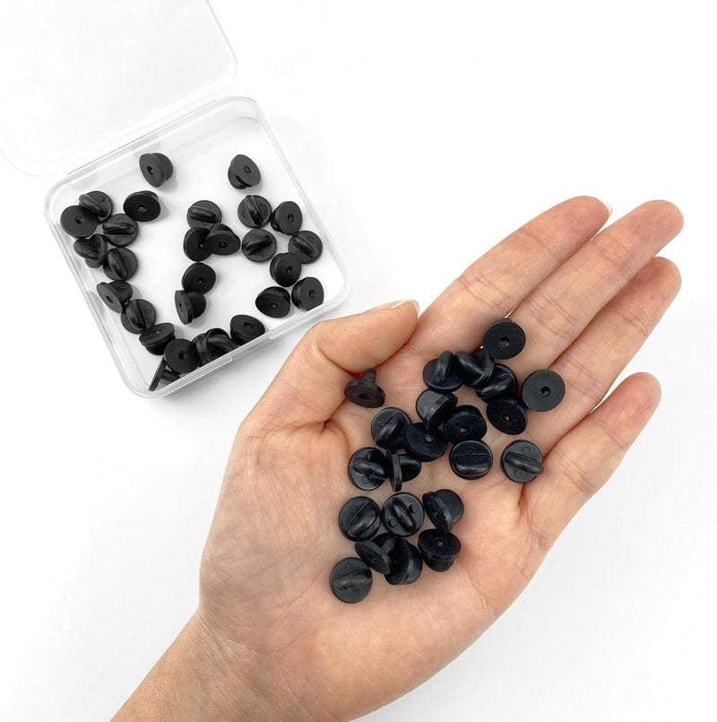 Quacc 50 PCS PVC Rubber Backings for Pins, Replacement Lapel Pin Badge Backs Holders Keepers for Replacement Uniform Enamel Badge - Image 2